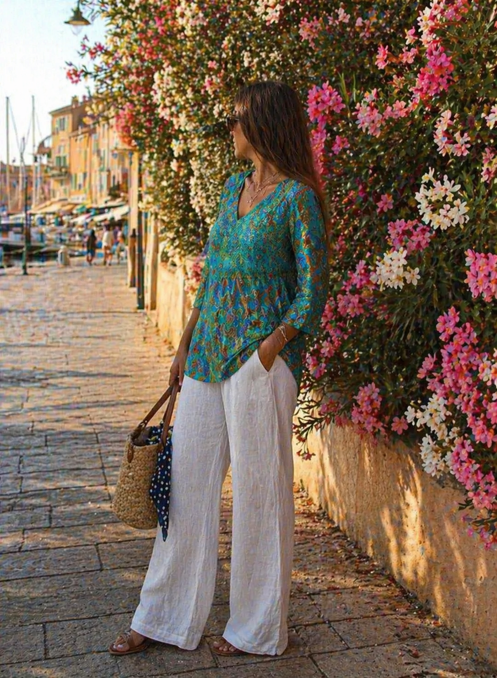 Julie - Camicia da donna con Riflessi Turchesi