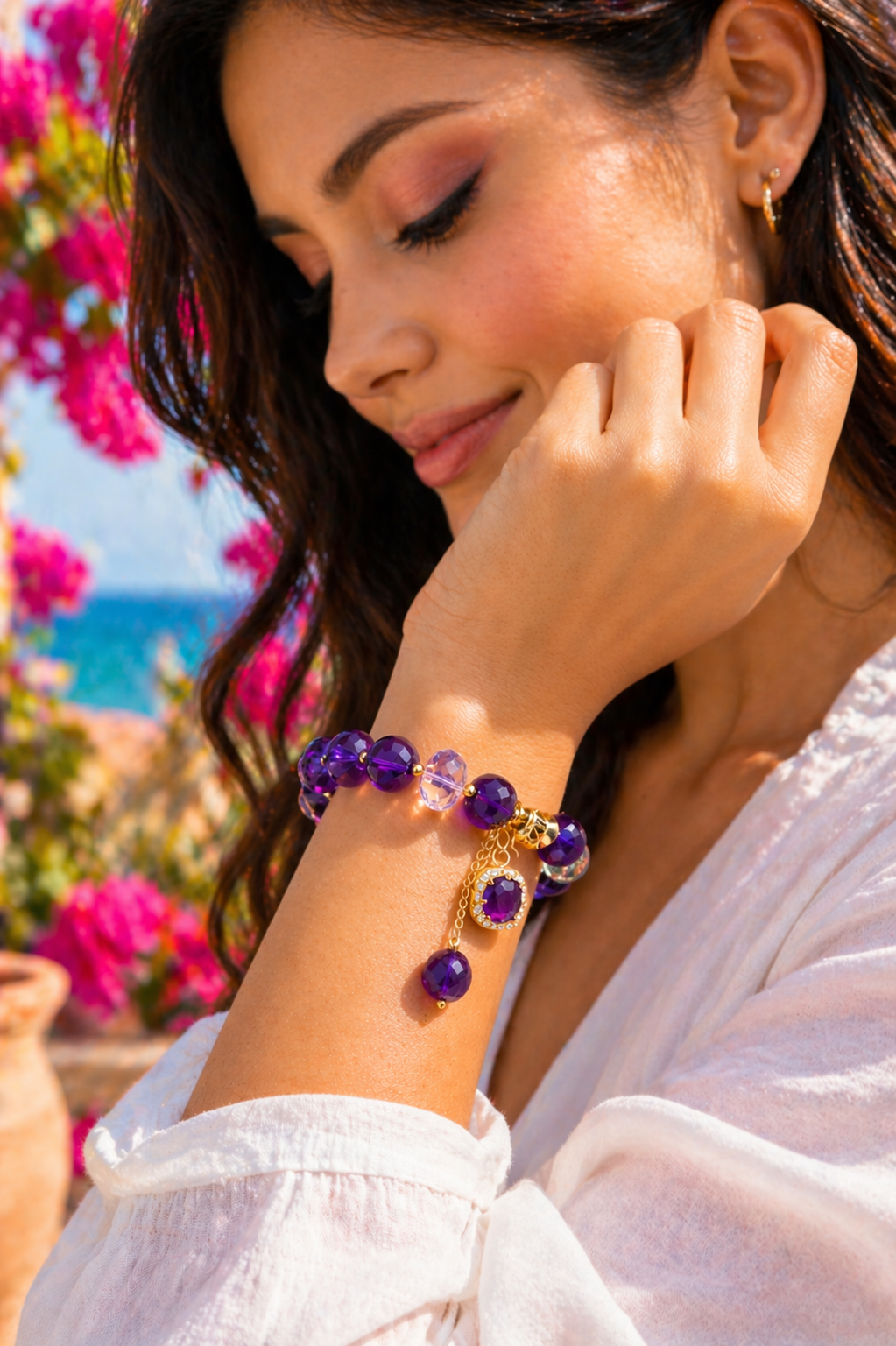 Bracciale Cannes - In ametista naturale pura