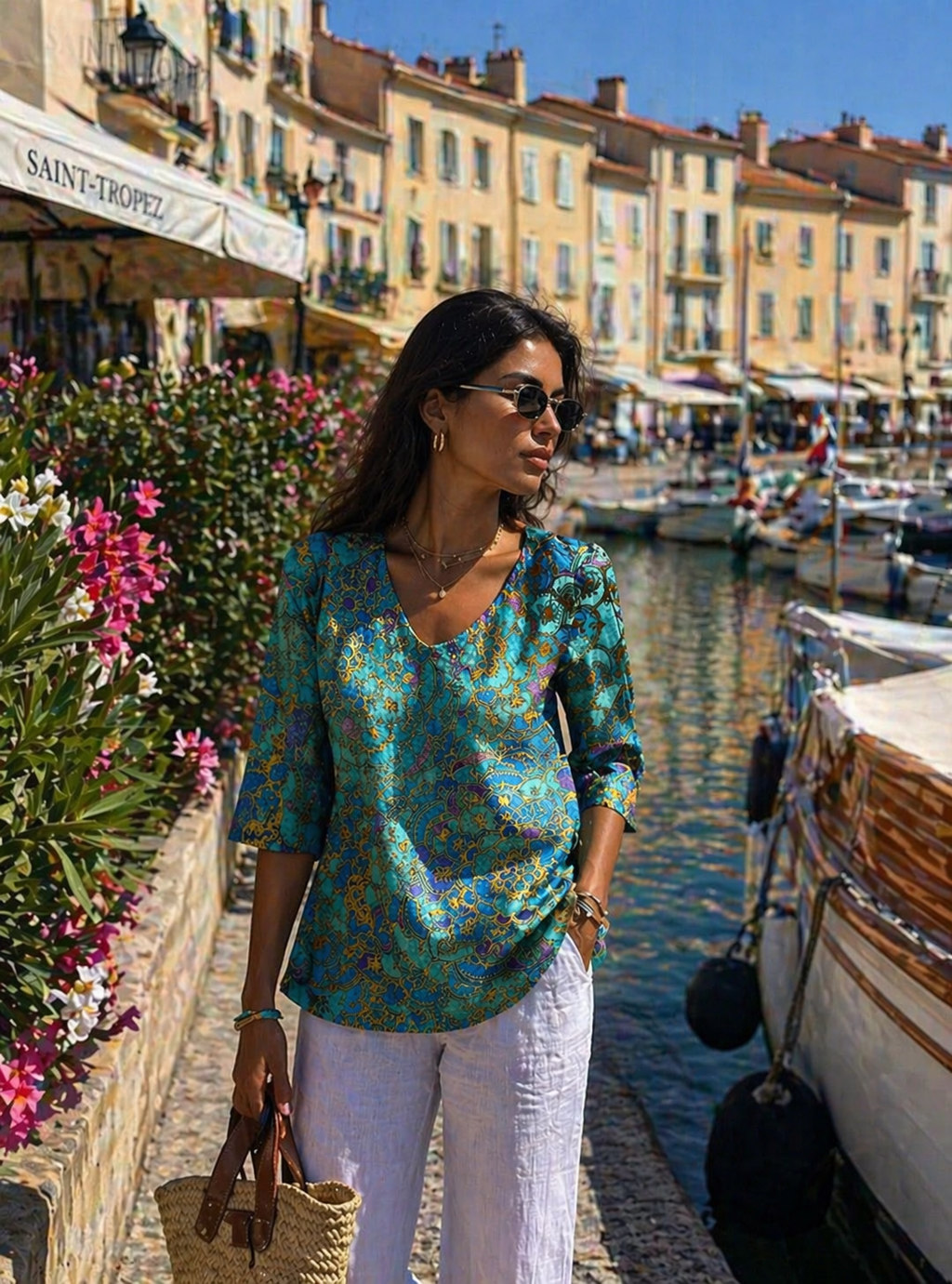 Julie - Camicia da donna con Riflessi Turchesi