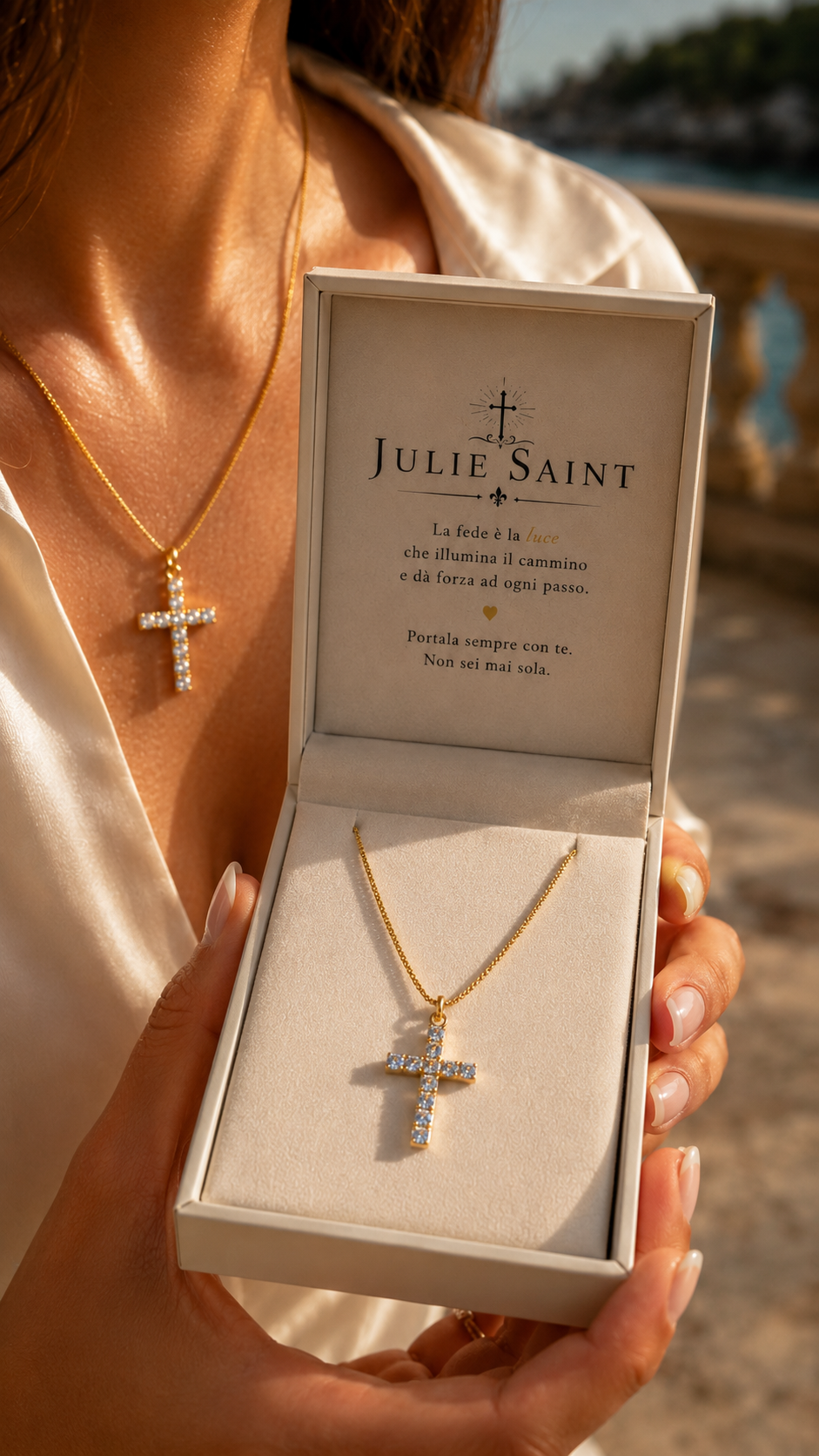 Collana Croce Eterna™ | Eleganza, Fede e Luminosità