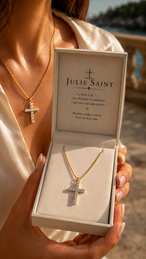 Collana Croce Eterna™ | Eleganza, Fede e Luminosità